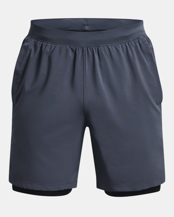 Men's UA Launch Run 2-in-1 Shorts, Gray, pdpMainDesktop image number 6